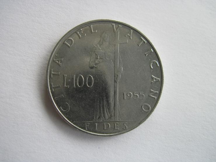 Bild 2: Münze 100 Lire 1955 Vatikan Pius XII. vorzüglich erhalten