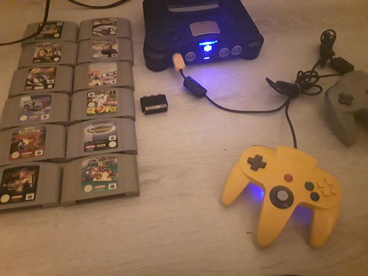 N64 Nintendo 64 Konsole (Blue Light)+12Spiele +MARIO+POKEMON - Weitere Konsolen & Controller - Bild 1