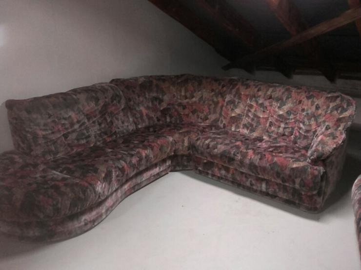 Microfaser Ecksofa/Couch m Ottomane u. Sessel - Sofas & Sitzmöbel - Bild 2
