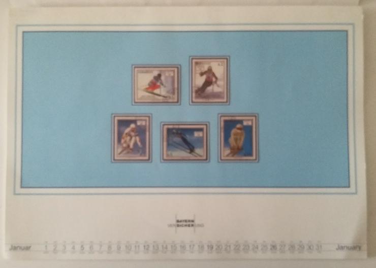 Bild 2: OLYMPIA 1992 Briefmarkenkalender "Briefmarken aus aller Welt"