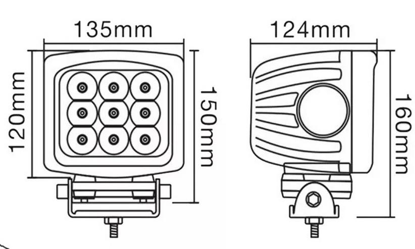 2 x 90 WATT CREE LED Arbeitsscheinwerfer, Serie SIRIUS 90 W, Flood - Zubehör & Ersatzteile - Bild 2