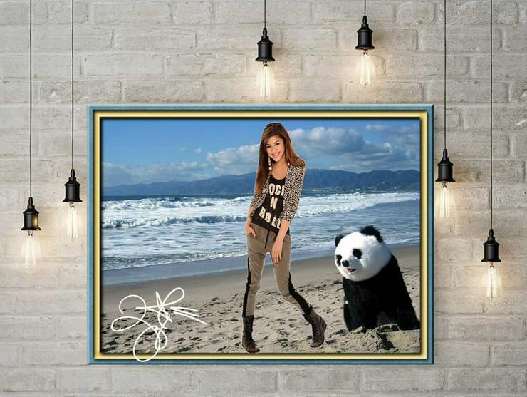 ZENDAYA mit Panda. Star Souvenir. Geschenkidee. Zimmerdeko.  Blickfang. Unikat, Wandbild. Neuheit. Sammelobjekt.  - Poster, Drucke & Fotos - Bild 7