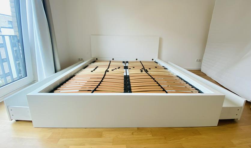 Bild 6: IKEA Bett MALM (180x200) inkl. Matratze (180cm) und 2 verstellbare Lattenroste