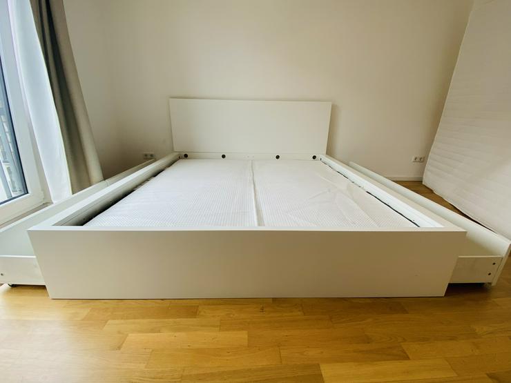 Bild 3: IKEA Bett MALM (180x200) inkl. Matratze (180cm) und 2 verstellbare Lattenroste
