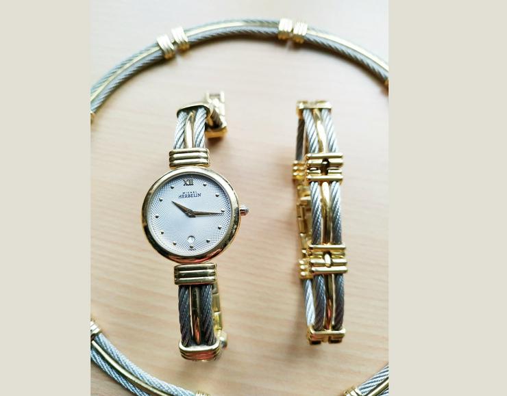 Michel Herbelin Schmuckset Bicolor - Collier+Armband+Uhr