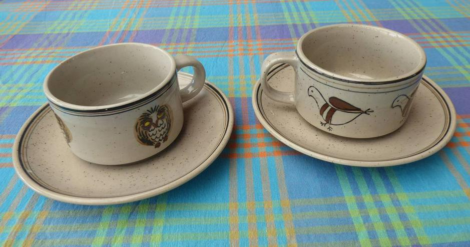 2 Cappussinotassen Keramik mit Unterteller, neu - Kaffeegeschirr & Teegeschirr - Bild 2