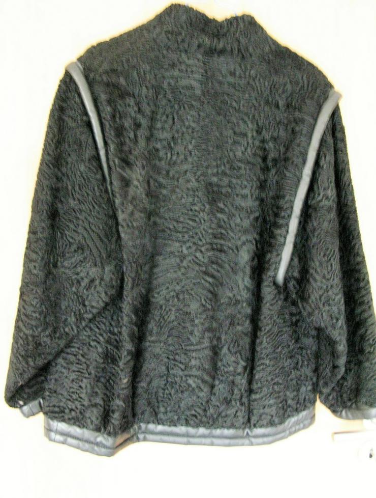 Lamm-Persianer Jacke in Schwarz mit Hut und Schal - Größen 40-42 / M - Bild 2