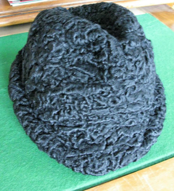 Lamm-Persianer Jacke in Schwarz mit Hut und Schal - Größen 40-42 / M - Bild 4