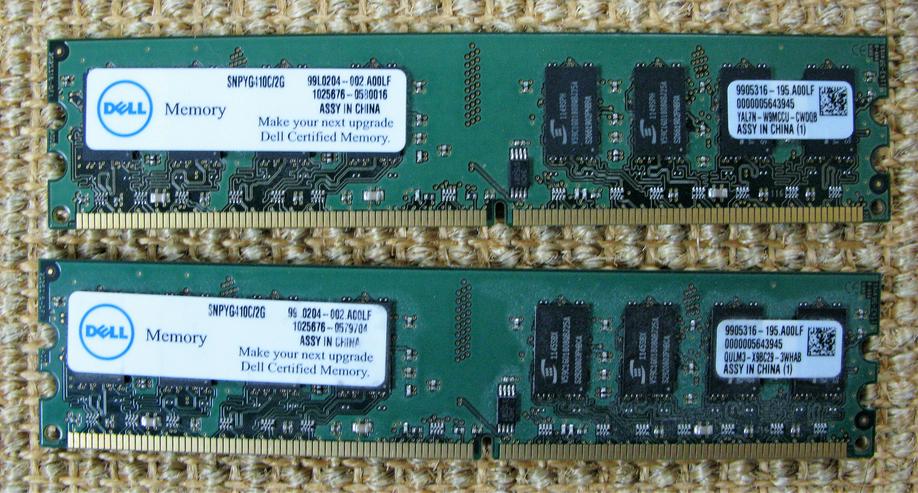 2 x 2 GB Arbeitsspeicher von Dell - CPUs, RAM & Zubehör - Bild 1
