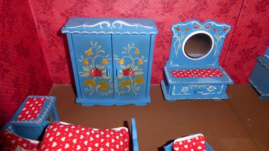 2  Puppenmöbelzimmer , handgefertigt mit Bauernmalerei verziert - Puppenhäuser & -möbel - Bild 3