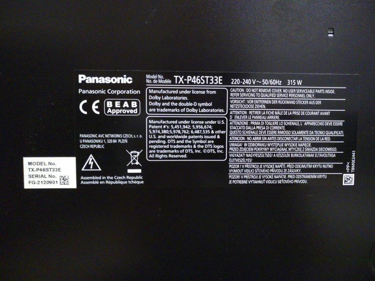Bild 4: Panasonic Plasma-TV TX-P46ST33E ++defekt++