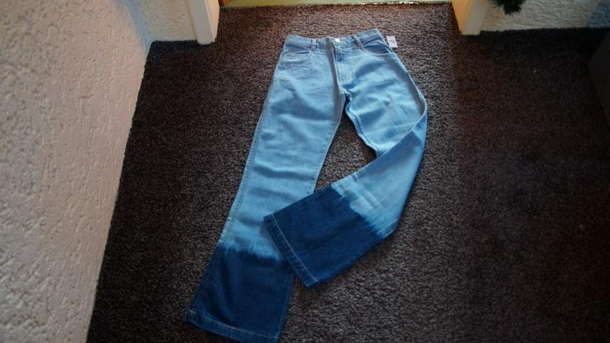 #Jeans, Gr. 146, blau, Batik-Design