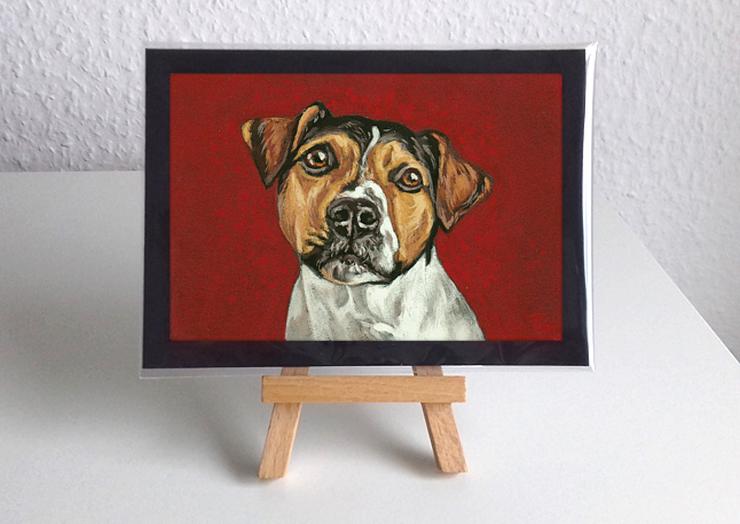 Besonderheit: Handgemaltes Hundeportrait/Kopfportrait von Ihrem Hund im Mini-Format - Musik, Foto & Kunst - Bild 2
