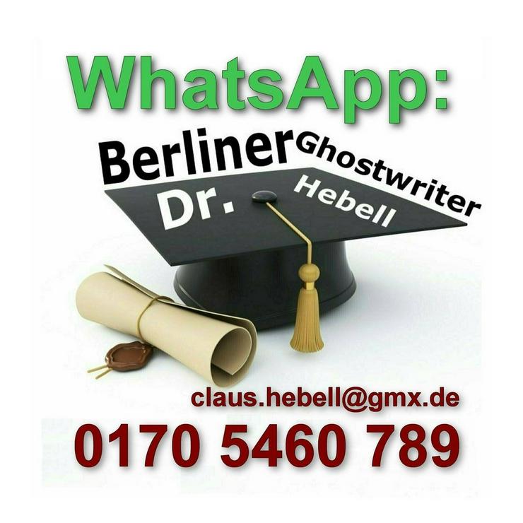 Bild 1: Berliner Ghostwriter trainiert und hilft bei Bachelor, Master, Dissertation