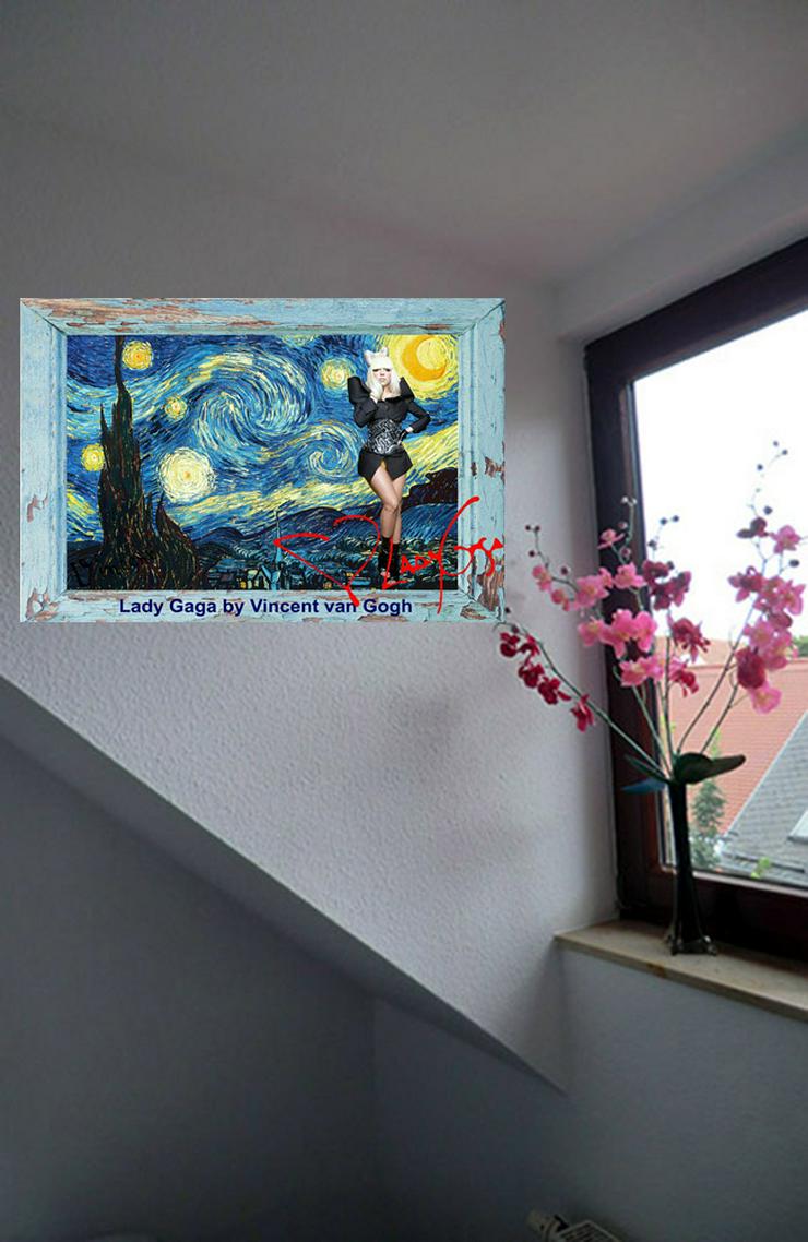 LADY GAGA von  Vincent van Gogh. 60x45 cm. Blickfang! Star Souvenir. Super Deko. Geschenkidee.  Einmalig! Wandbild. Neuheit! Zimmerdeko. Unikat!   - Poster, Drucke & Fotos - Bild 3