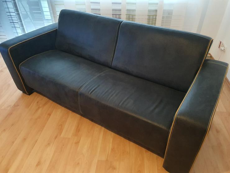 Sofa Couch 2-Sitzer anthrazit mit Ziernähten 