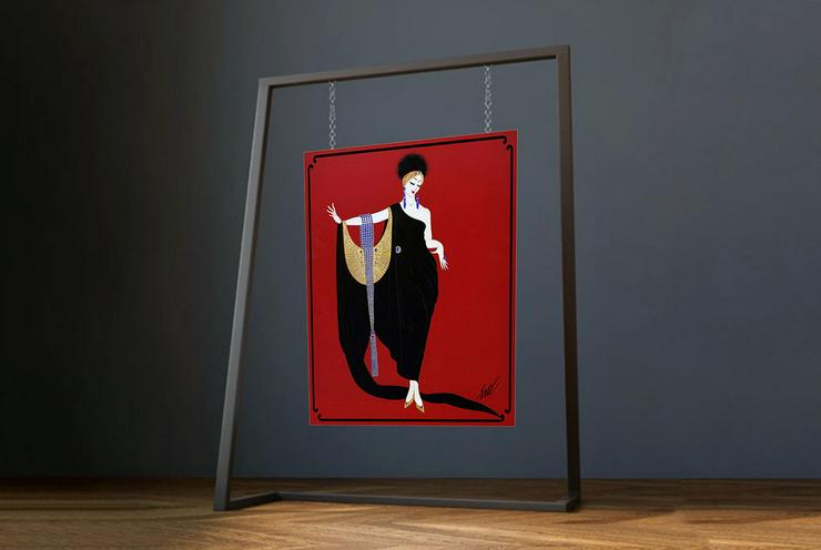 ERTÉ Kunstwerk "Glamour". 70x50 cm. Blickfang! Geschenkidee. Wanddeko. Unikat. Souvenir. - Poster, Drucke & Fotos - Bild 3