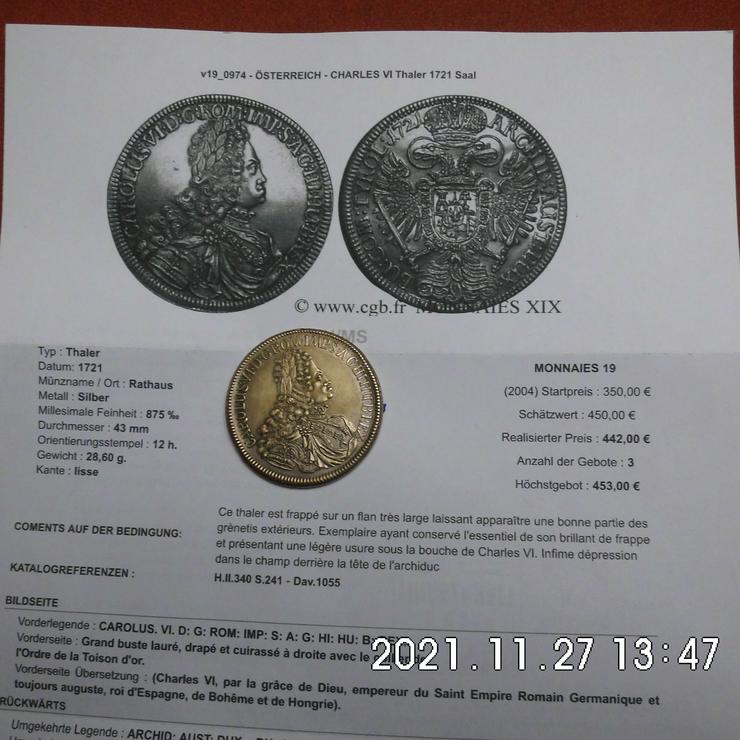 Karl VI Thaler 1721 - Europa (kein Euro) - Bild 1