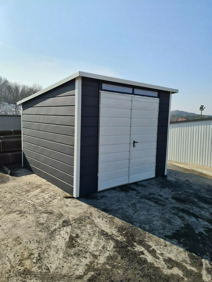 Kleinanzeige Blechgarage Garage Einzelgarage Metallgarage 3x3 m verzinkt mit Aufbau - Garagentore - Bild 2