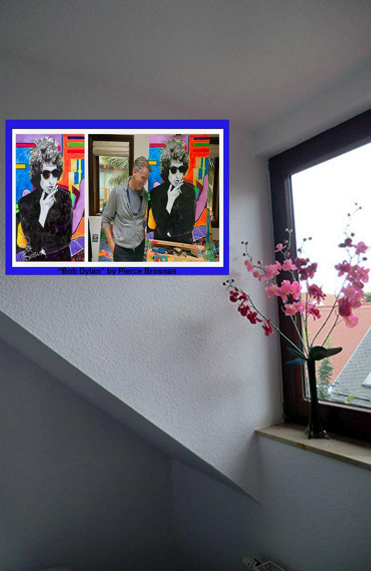 Bild 4: Pierce Brosnan signierte Wanddekoration "Bob Dylan". Einmaliges Kunstwerk! Hingucker! Künstlerische Wanddeko für Ihr Zuhause! 007 Souvenir. XL 60x40 cm. 