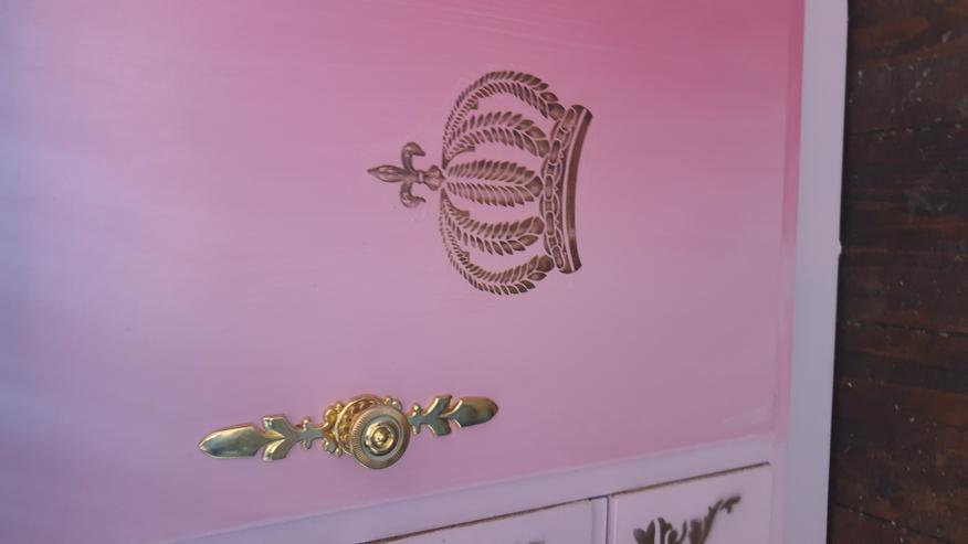 Bild 7: Prinzessinnen Kommode mit Spiegel Rosa Pink Gold