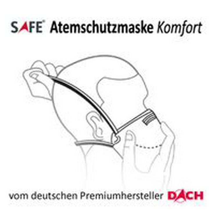 DACH 20 x FFP2 Maske Mundschutz Atemschutzmaske CE 2834 Kopfband - Hygiene & Desinfektion - Bild 2