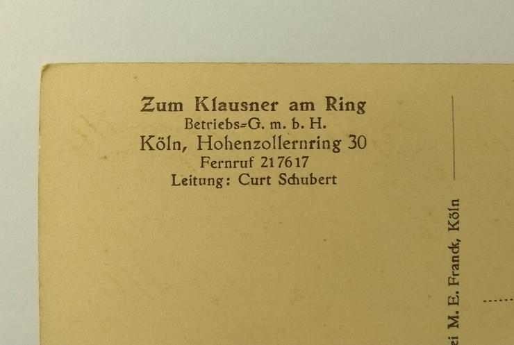 Bild 2: AK  KÖLN Zum Klausner am Ring