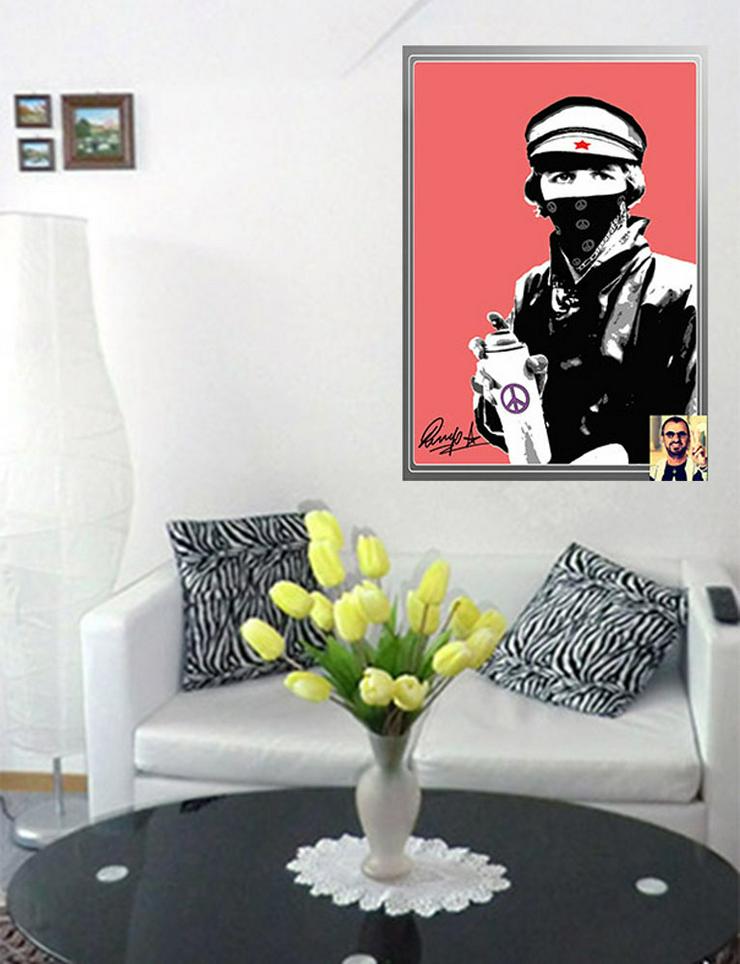  Ringo Starr: einmaliges POP-Kunstwerk "Mann mit Bandana". 75x50 cm. Coole Wanddeko! Beatles-Souvenir. Geschenkidee! Einzelstück! - Poster, Drucke & Fotos - Bild 1