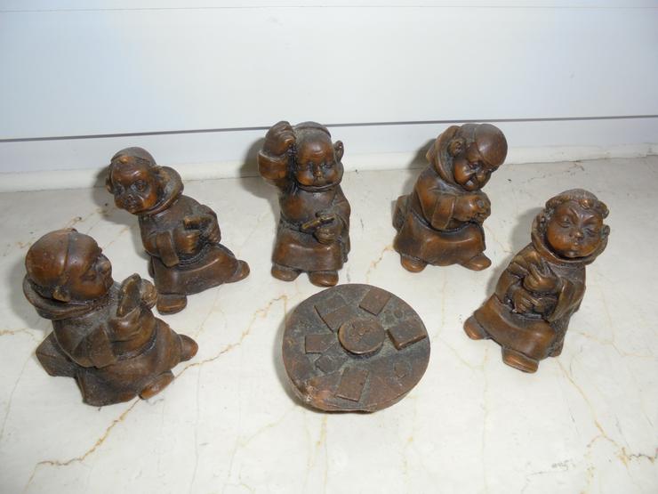 5 Stück Mönche mit Tisch  - Kartenspieler  - Wachsfiguren