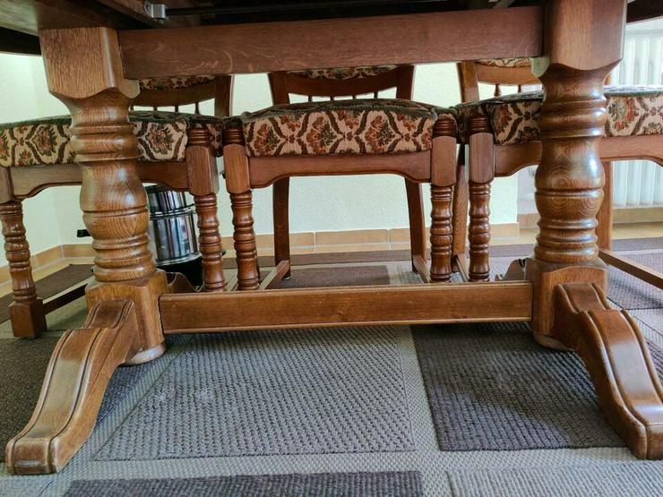 Bild 11: Massivholztisch Oval mit 6 Stühlen.Vintage 80 Jahre