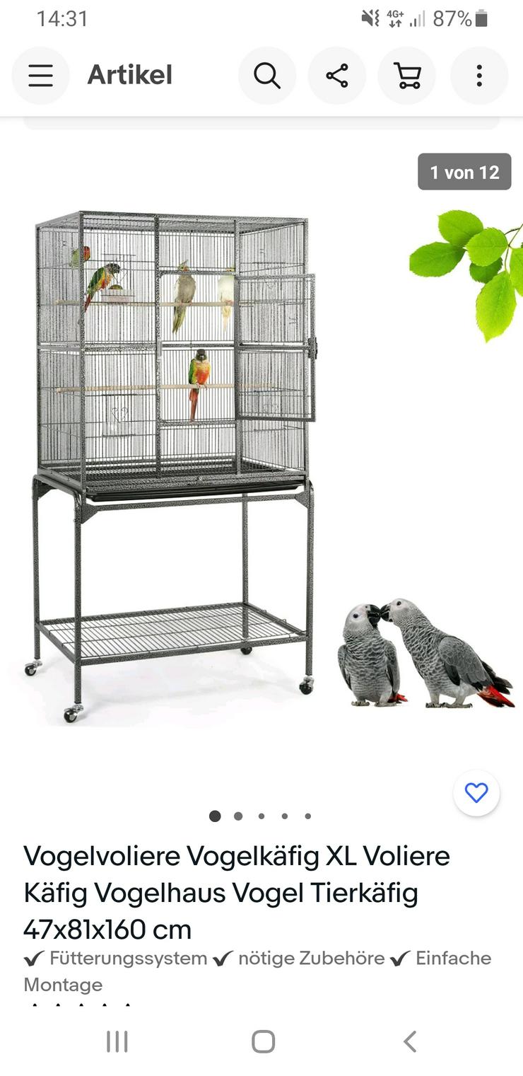 Vögelkäfig auf den Rädern 47 x 81 x 160 cm (B x L x H)" - Käfige - Bild 1