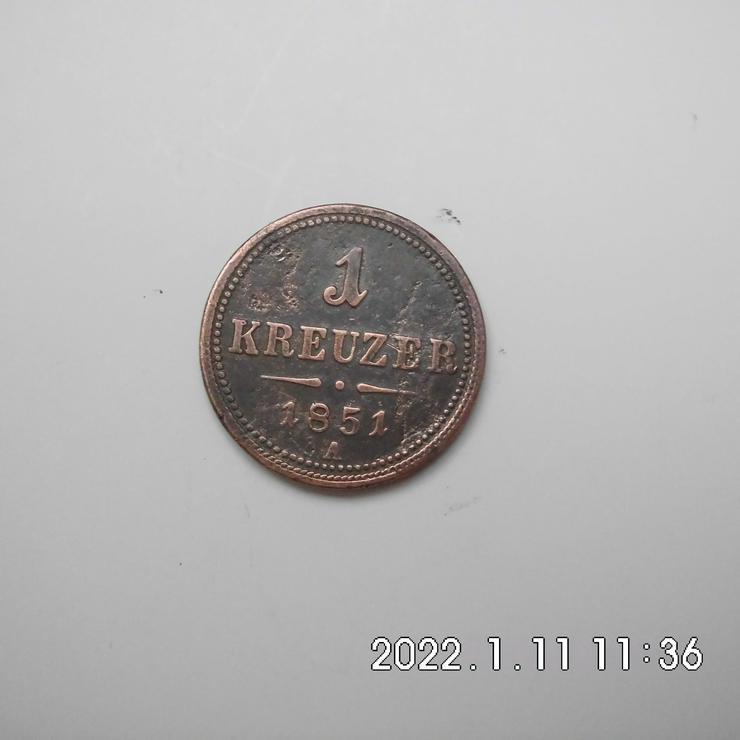 Bild 2: 1 Kreuzer Österreich-Ungarn 1851