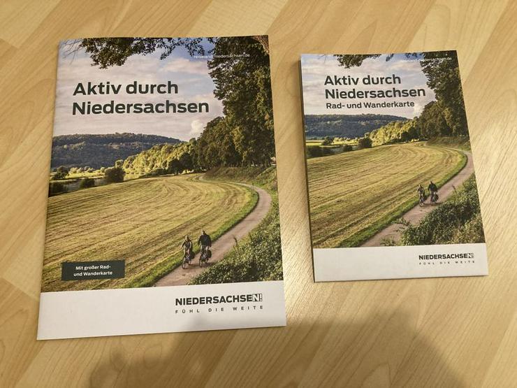 UNBENUTZT Rad- und Wanderbroschüre sowie Faltkarte v. Niedersachsen - Reiseführer & Geographie - Bild 1