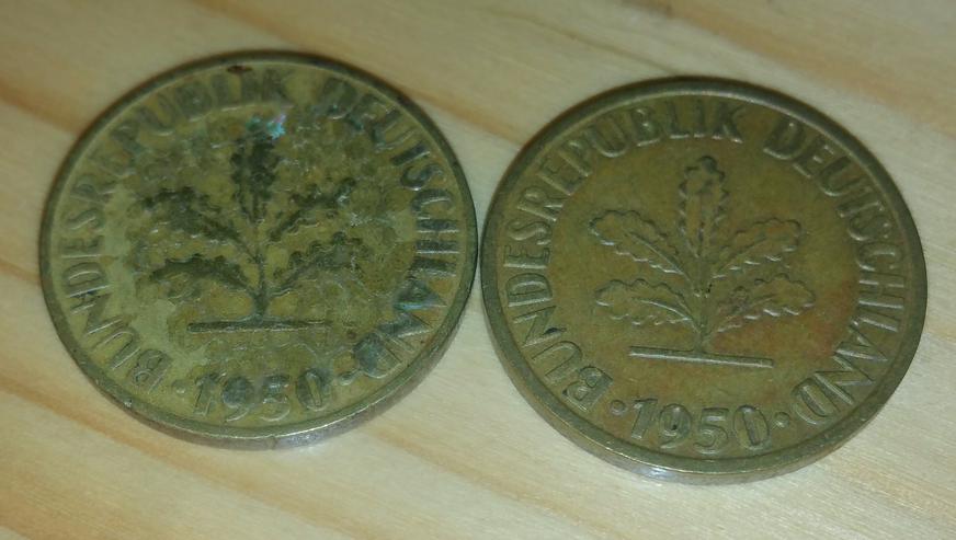 Bild 4: 10 Pfennig Münze mit Fehlprägung !! Siehe Bilder. Von 1950 