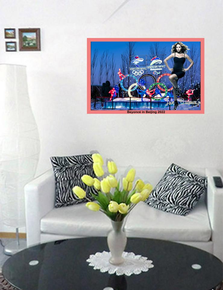 Bild 5: Beyoncé in Peking! Signierte Wanddekoration. Beyoncé Souvenir. Geschenkidee! Wandbild für Wohnraum, Küche, Bad, Schlafzimmer! Import. NEU! 75x50 cm.