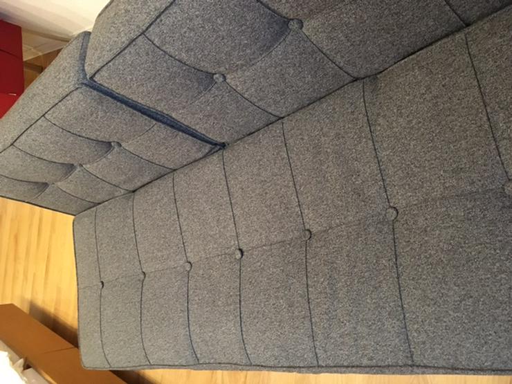 Schönes Ikarus Design-Schlaf- Sofa (Grau/Schwarz-meliert) in gutem Zustand (auf Wunsch mit Zubehör)
