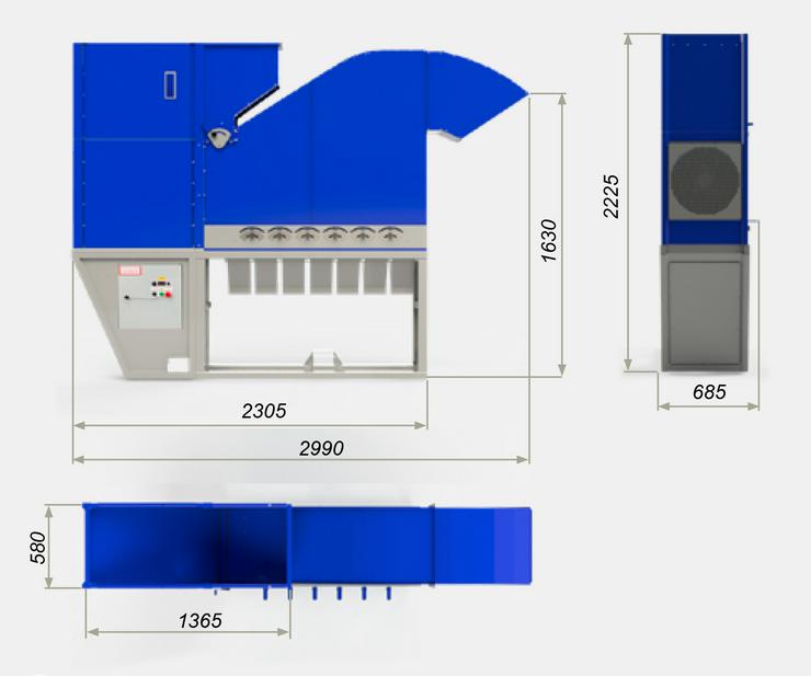 Bild 8: ✅ Getreidereiniger ASM-15, Aerodynamischer Separator für die Getreidereinigung