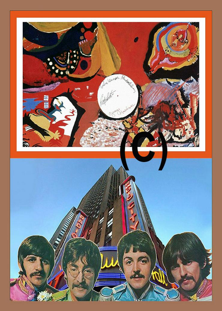 Die Beatles signiertes Kunstwerk. Hingucker! The Beatles Souvenir. Geschenkidee! Cooles Wandbild für Ihr Zuhause! Neu! 