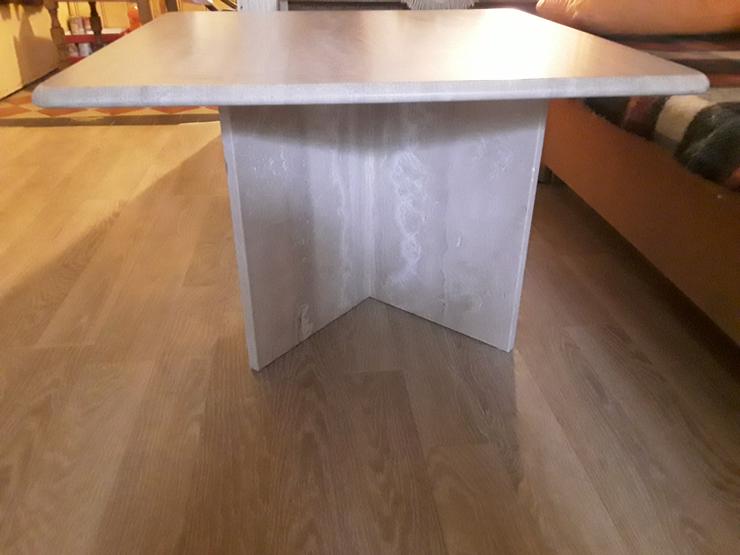 Travertin Tisch, Naturstein, italienischer quadratischer Couchtisch  - Couchtische - Bild 2