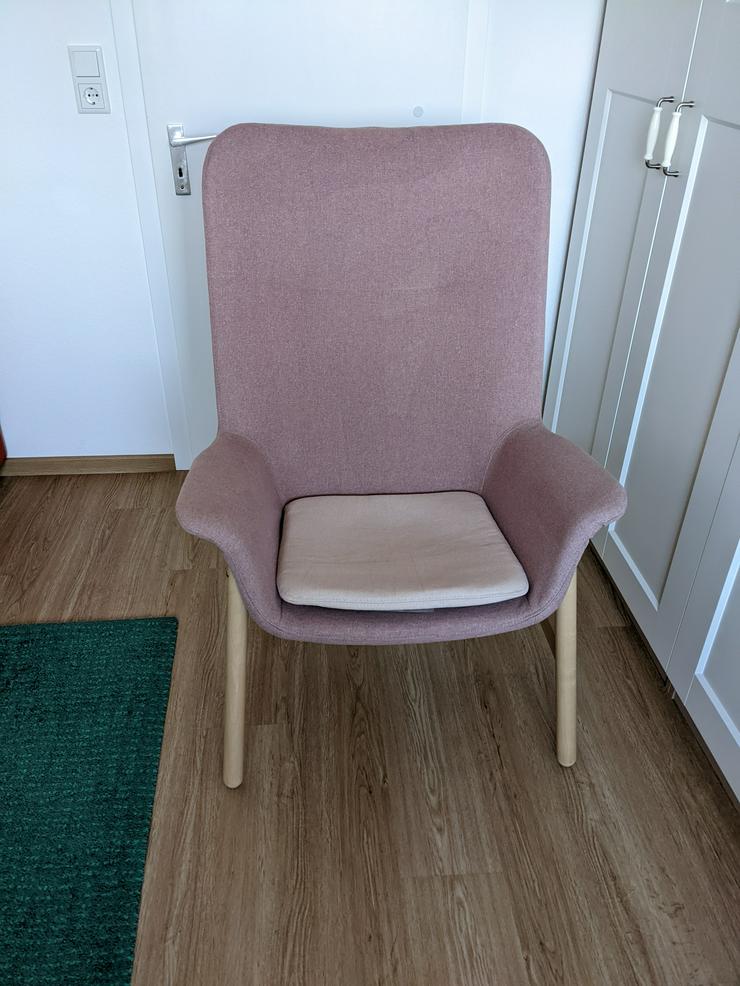 Bild 1: IKEA VEDBO Sessel mit hoher Rückenlehne, Gunnared hell braunrosa