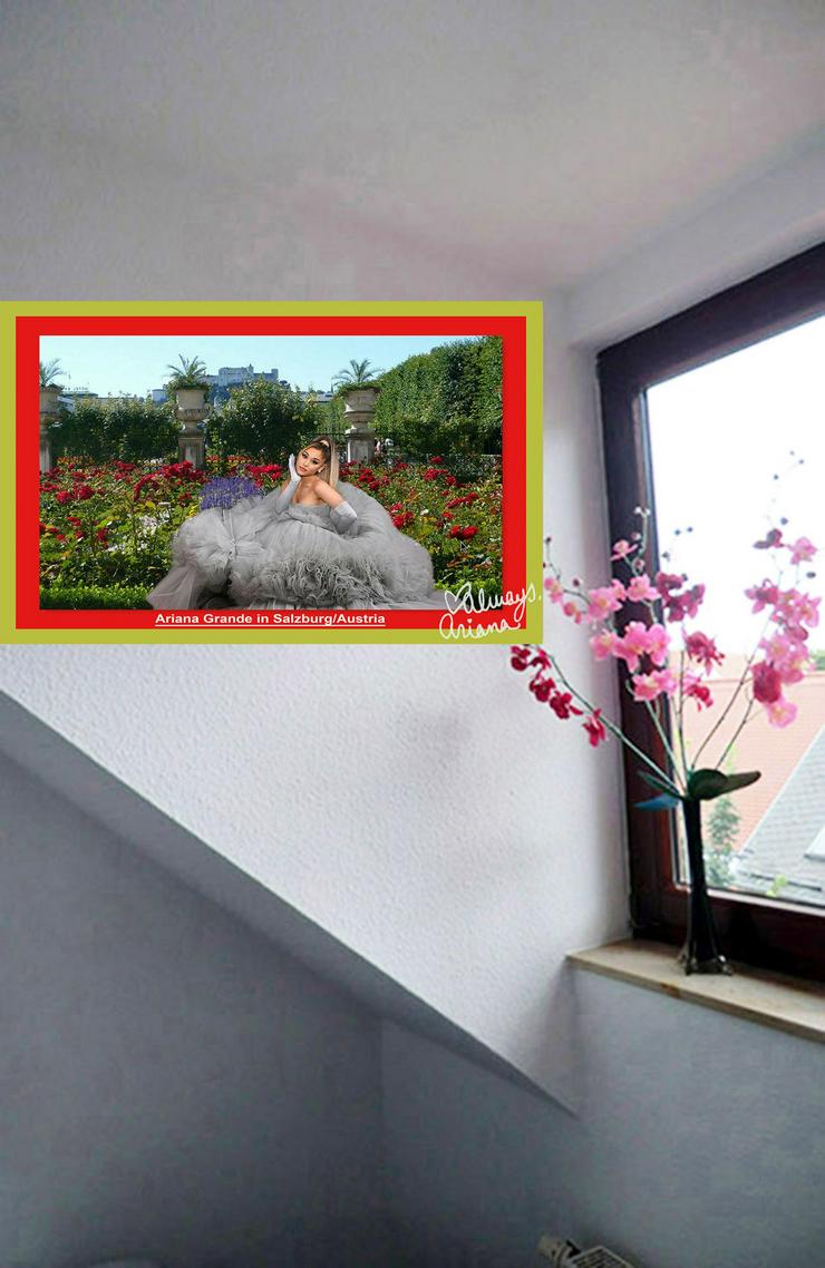 Ariana Grande in Salzburg/Österreich. Blickfang! Cooles Wandbild für Ihr Zuhause! Seltenes Starsouvenir. Hübsche Wanddeko. Geschenkidee. NEU! - Figuren & Objekte - Bild 2