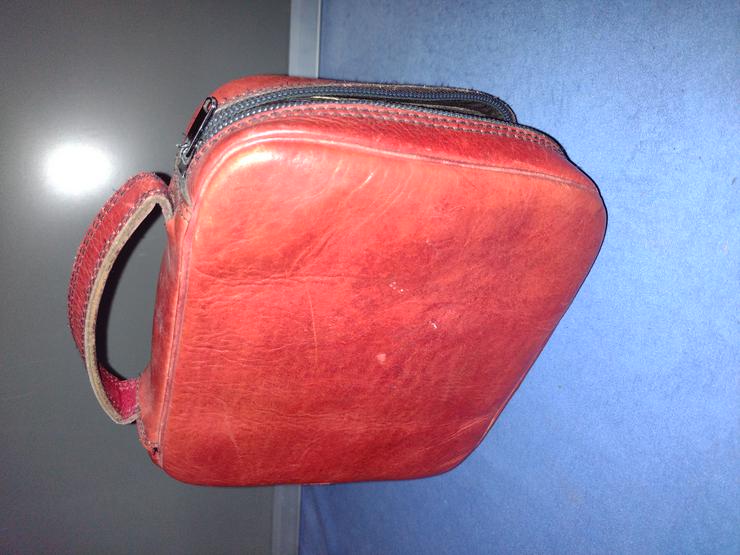 Bild 4: Pfeife Handtasche, Leder, rot, 6 Pfeifen, Tabak- + Renigerfach. second hand