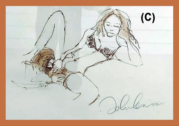 Beatle John Lennon signiertes erotisches Kunstwerk. Hingucker! Cooles Wandbild für Ihr Zuhause! Neu! Souvenir. Geschenkidee! Verzollte Importware!    