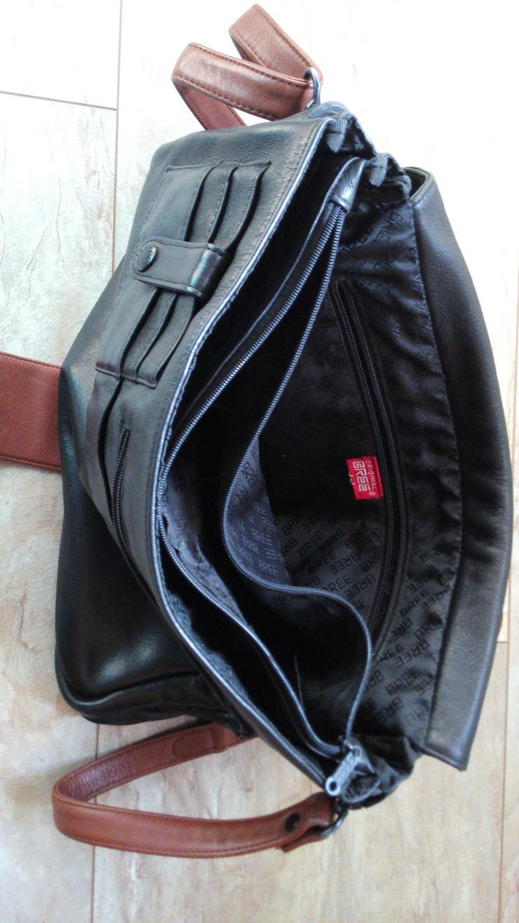 Bild 3: Original Bree Handtasche T - F schwarz mit braunem Trageriemen