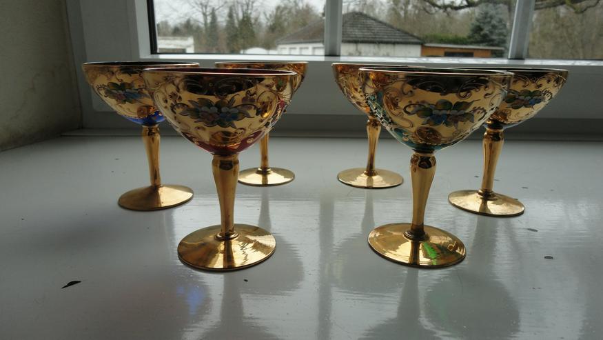Römer Champagner-/Sektschalen, exklusive Gläser, 6 Stück, 6 Farben