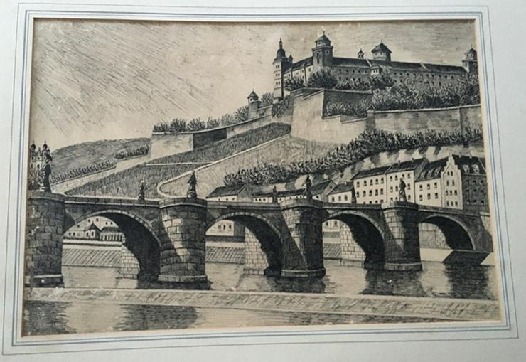 Alter  privater Kupferstich Würzburg“ 1942- 1943 - Gemälde & Zeichnungen - Bild 1