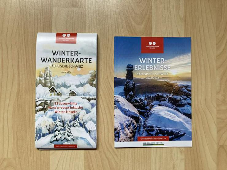 UNBENUTZT Winter-Wanderkarte Sächs. Schweiz + Erlebnisbroschüre