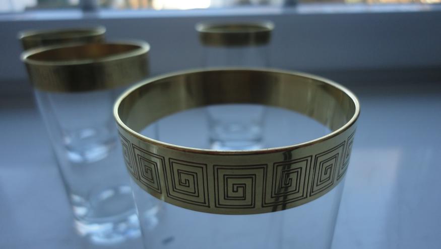 Bild 3: Hochwertige Wassergläser mit GOLDrand, 16 Stück