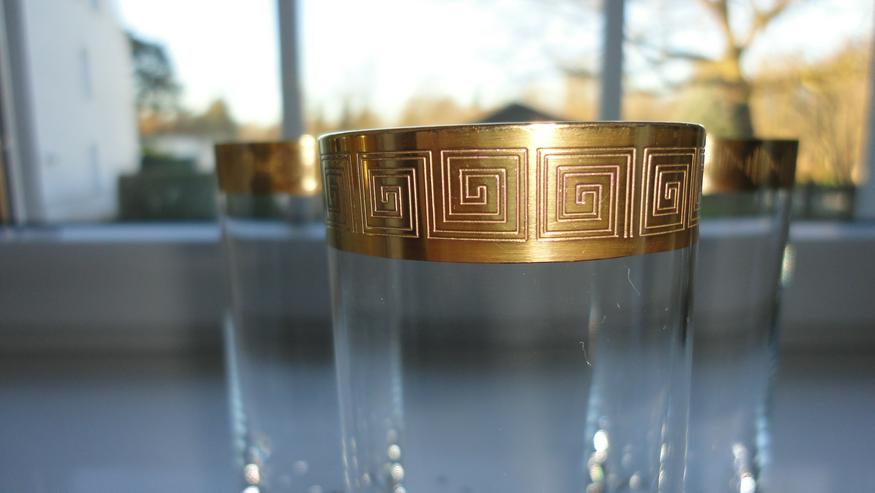 Bild 2: Hochwertige Sektgläser mit GOLDrand, 5 Stück