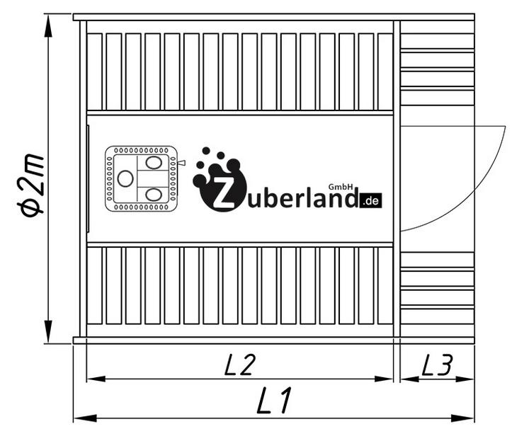 Bild 9: Fasssauna, Saunafass, Sauna (Länge 2, 4m, Durchmesser 2, 2m) mit Holzofen